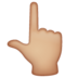 WhatsApp里的指向上方的手：中等浅肤色emoji表情
