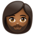 WhatsApp里的有络腮胡子的女人: 中等-深肤色emoji表情