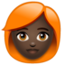 WhatsApp里的女：肤色深，头发红emoji表情