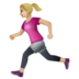 WhatsApp里的女子跑步：中浅肤色emoji表情