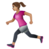 WhatsApp里的女子跑步：中等肤色emoji表情
