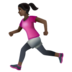 WhatsApp里的女子跑步:深色肤色emoji表情