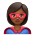 WhatsApp里的女超人:中黑肤色emoji表情