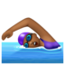 WhatsApp里的女子游泳:中黑肤色emoji表情