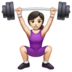 WhatsApp里的女性举重:浅肤色emoji表情