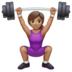 WhatsApp里的女性举重:中等肤色emoji表情