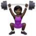 WhatsApp里的女性举重:深色肤色emoji表情
