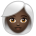 WhatsApp里的女：肤色深，头发白emoji表情