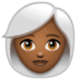 WhatsApp里的女性:中黑肤色,白发emoji表情
