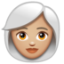 WhatsApp里的女性：中浅肤色，白发emoji表情