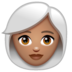 WhatsApp里的女性:中等肤色,白发emoji表情